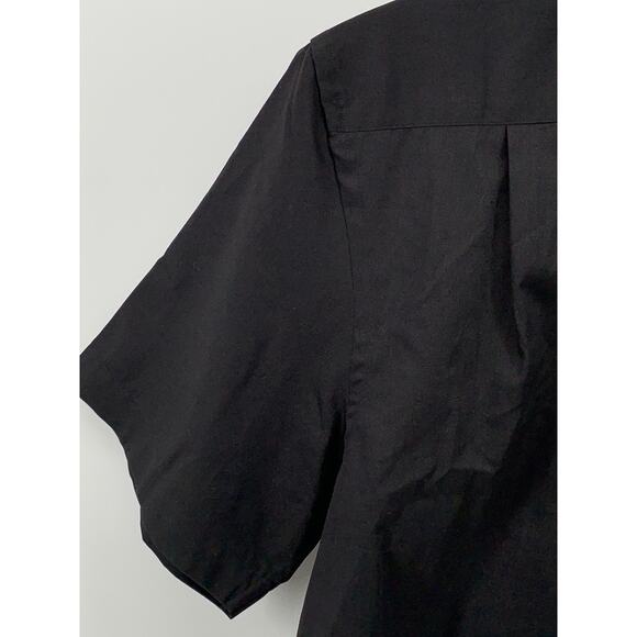 FASHION GALERIA Men's Black Short Sleeve Button-Up Regular-Fit Shirt SZ M - Picture 4 of 8